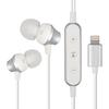 Наушники, совместимые с разъемом Lightning Silver iPhone/iPad/iPod (с громкостью/микрофоном) "Полярный хребет" LP-LNE02SV