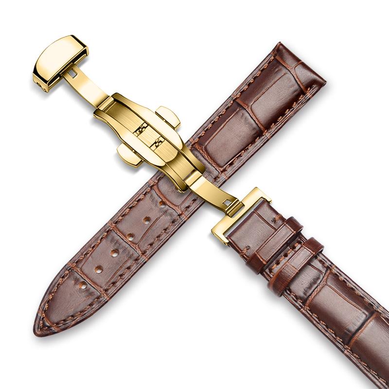 Браслет из натуральной кожи 18/20/22 мм + коробка для Tissot Seiko Samsung Galaxy 4 6 классический ремешок/46 мм/active 2/Huawei GT/2e/3 pro