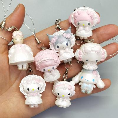 Sanrio Аниме 4 см Брелок Кос Хелло Китти Фигурка Кошки Кукла Кавайная Декор Комнаты Торта Рождественская Игрушка Подарки Для Девочек Детей