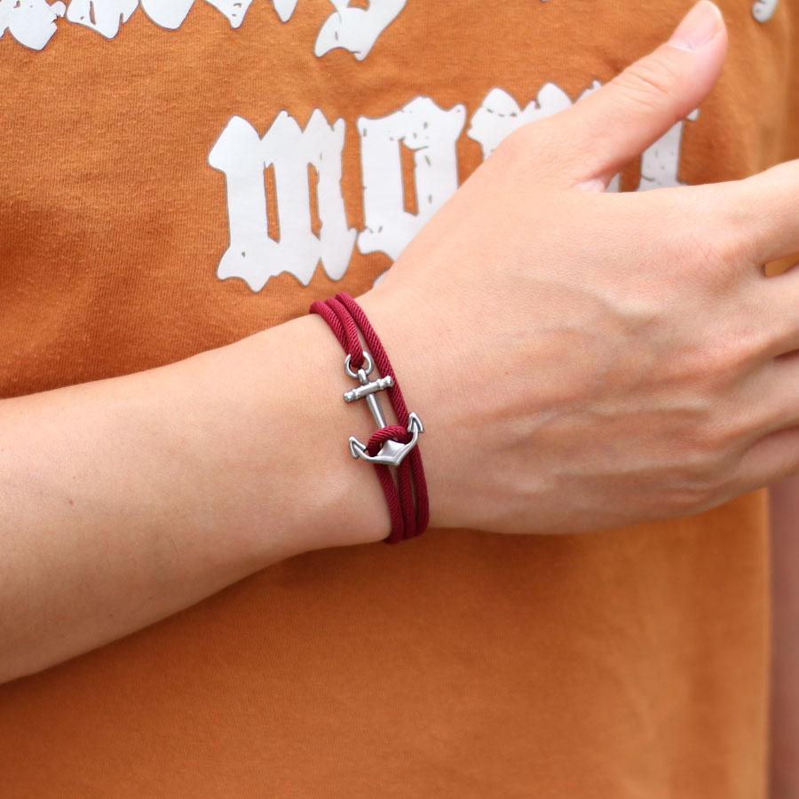 Marine Style Men Anchor Bracelet Handmade Adjustable Nautical Wrap Braslet Unfading 3mm Thin String Braclet Homme Pulseria