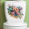 Toilet Sticker Floral Pattern Toilet Lid Sticker Self-Adhesive Bathroom Decal Home Restroom Decor