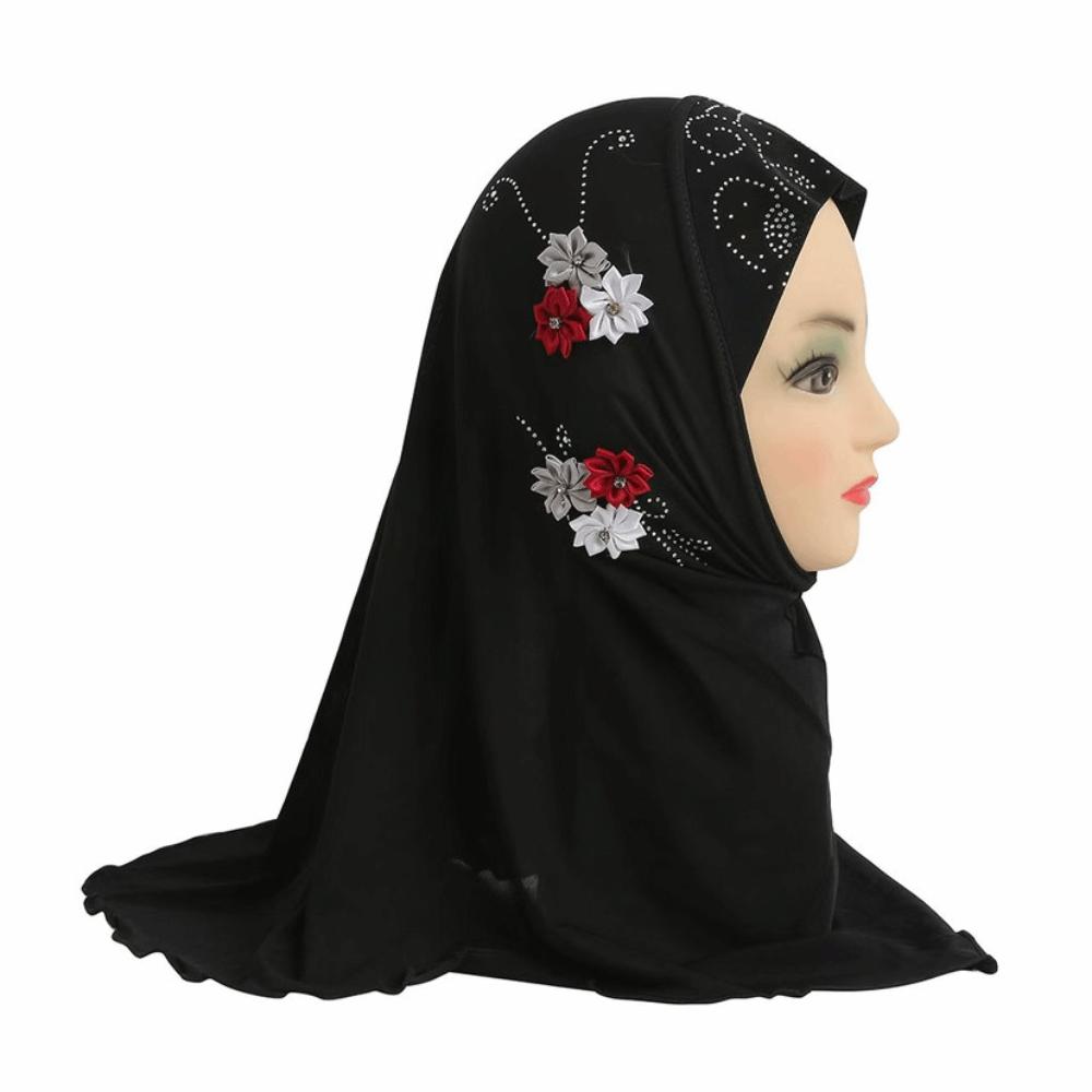 Jersey Material Kids Hijab Pull On Style Islamic Headscarf Beautiful Girls Hijab School