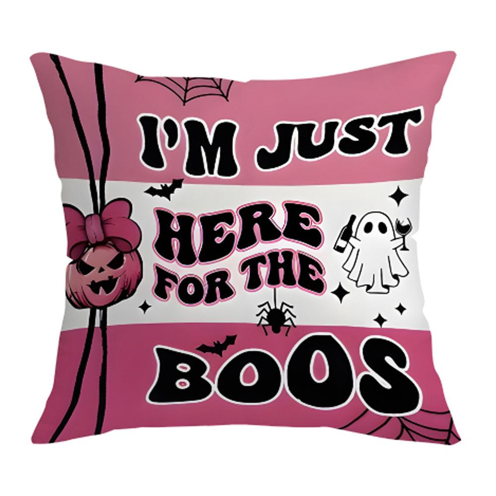 New Pink Halloween Trick or Treat Ghost Decorative Cushion Pillow Cover