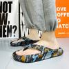 Summer New Men Flip Flops Fashion Printing Thick Soft Bottom Indoor Bathroom Slides Fashion Casual Outdoor Beach Couple Sandals