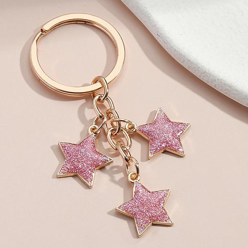 Multicolor Lovely Star Enamel Keychain Handmade DIY Pendant Exquisite Souvenir Gift for Colleagues Leaving Present