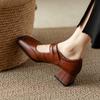Мода 2025 Новые Ретро Туфли из Натуральной Кожи Женские Туфли-лодочки на Высоком Каблуке Мэри Джейн Туфли на Платформе Весна Лето Женские Вечерние Туфли Каблуки