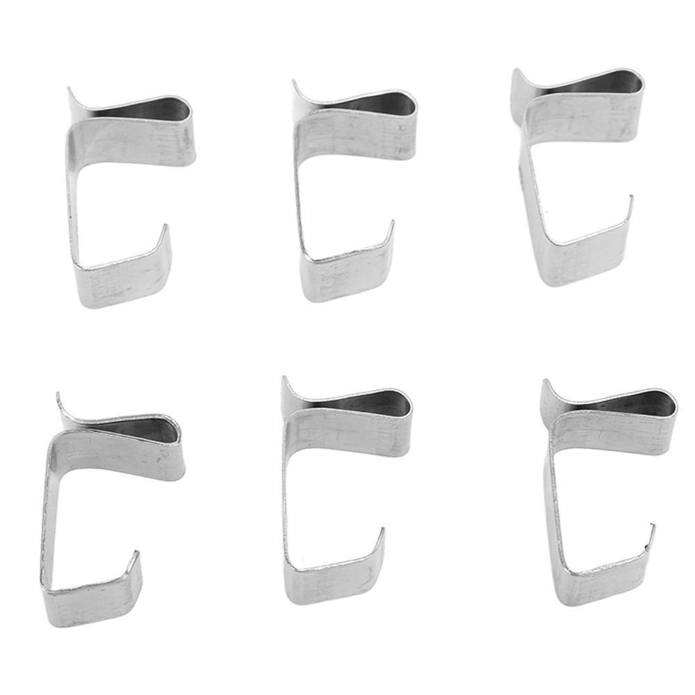 50pcs Stainless Steel Gutter Hooks 0.9x0.6in/0.8x0.6in Outdoor Light Clips Home Decoration