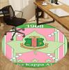 Alpha Kappa Alpha Pattern Round Rug, Indoor/Outdoor Mat, for Picnic, Gameroom, Bedroom, Office, Living Room, Home Decor Carpet, Birthday Gift