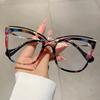 Vintage Fashion Oversized Cat Eye Optical Glasses Frame Women For Female Trendy Glasses Luxury Brand Designer Metal X Eyewear
