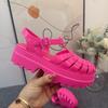 Женские плетеные римские сандалии на толстой подошве с высоким каблуком Melissa – Модные и универсальные, лето 2024.