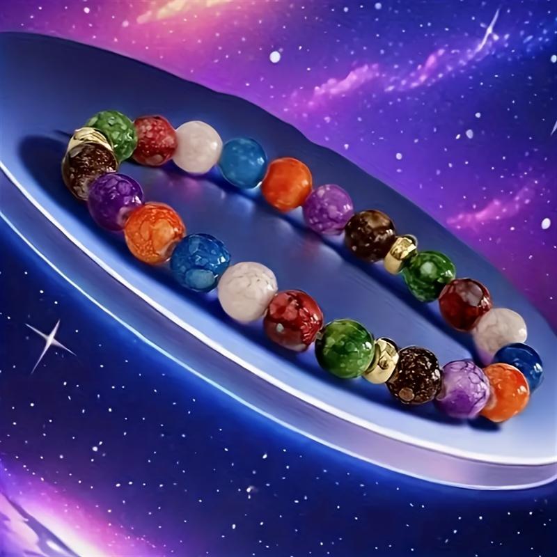 Красочные каменные бусины Ручные украшения Браслет из бусин Модный браслет Мандала для йоги и медитации Бохо Отпускной стиль Аксессуары
