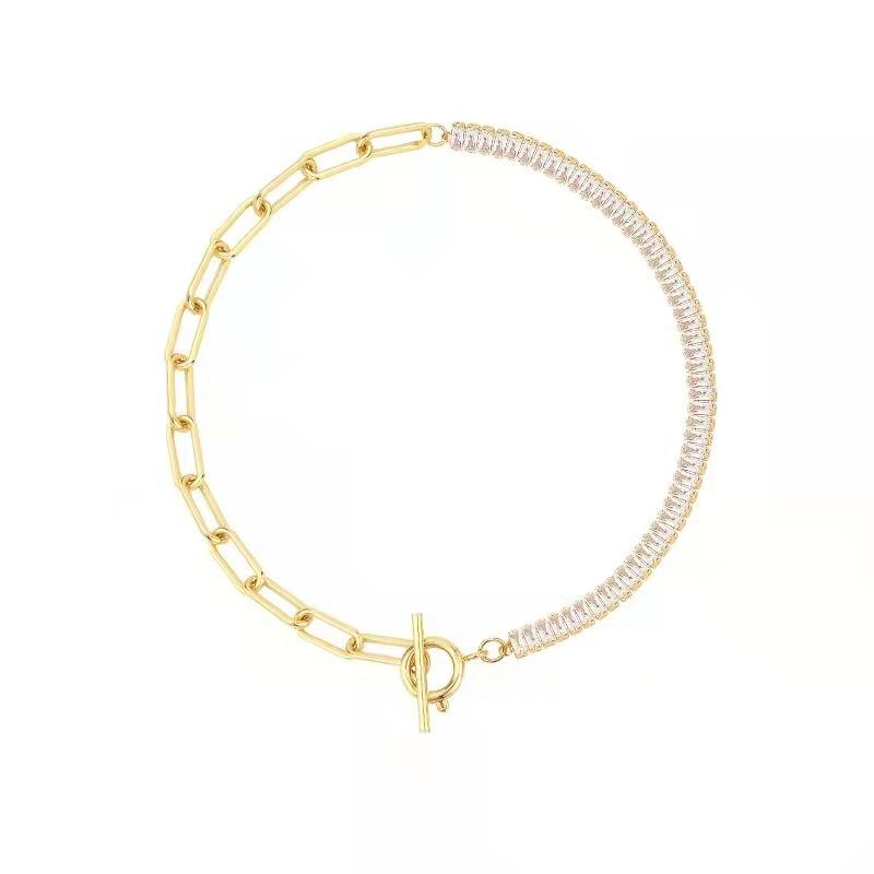 JMXD-Циркониевое Ожерелье Персонализированная Цепочка на Ключицы Модное, Цепочка на Шею с Характером, Украшение на Шею, Цепочка с Характером