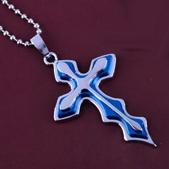 Мужская подвеска в виде креста из нержавеющей стали, шариковая цепочка, ожерелье, ювелирный подарок