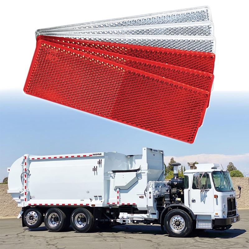 Клей для грузовика, мотоцикла, прямоугольный пластиковый отражатель, светоотражающая предупреждающая табличка, наклейки, знак безопасности, красные/белые наклейки