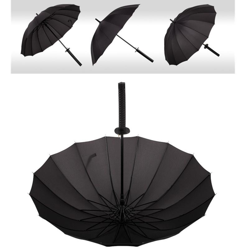 New Creative Long Handle Large Windproof Samurai Sword Umbrella Japanese Ninja-like Sun Rain Straight Umbrellas Automatic Open