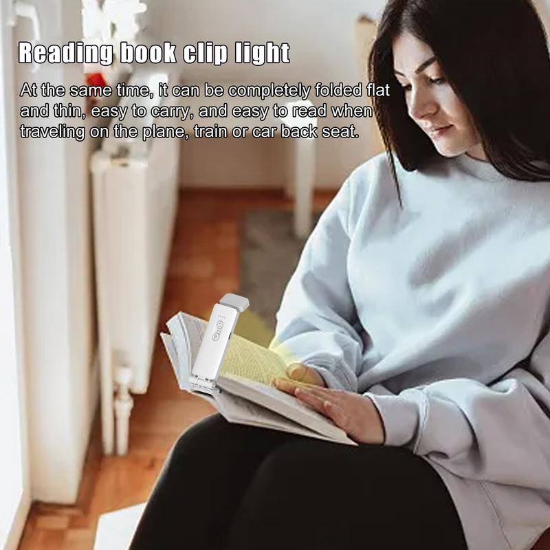 Светодиодная лампа для чтения с клипсой, карточная лампа, лампа для чтения 500 мАч, перезаряжаемая, для прикроватной тумбочки, для чтения книг, для комнаты в общежитии, настенный светильник, ночник