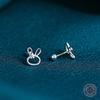 925 Sterling Silver Cute Minimalism Mini Bunny Rabbit Stud Earrings for Women Girl Birthday Jewelry Gift Earring