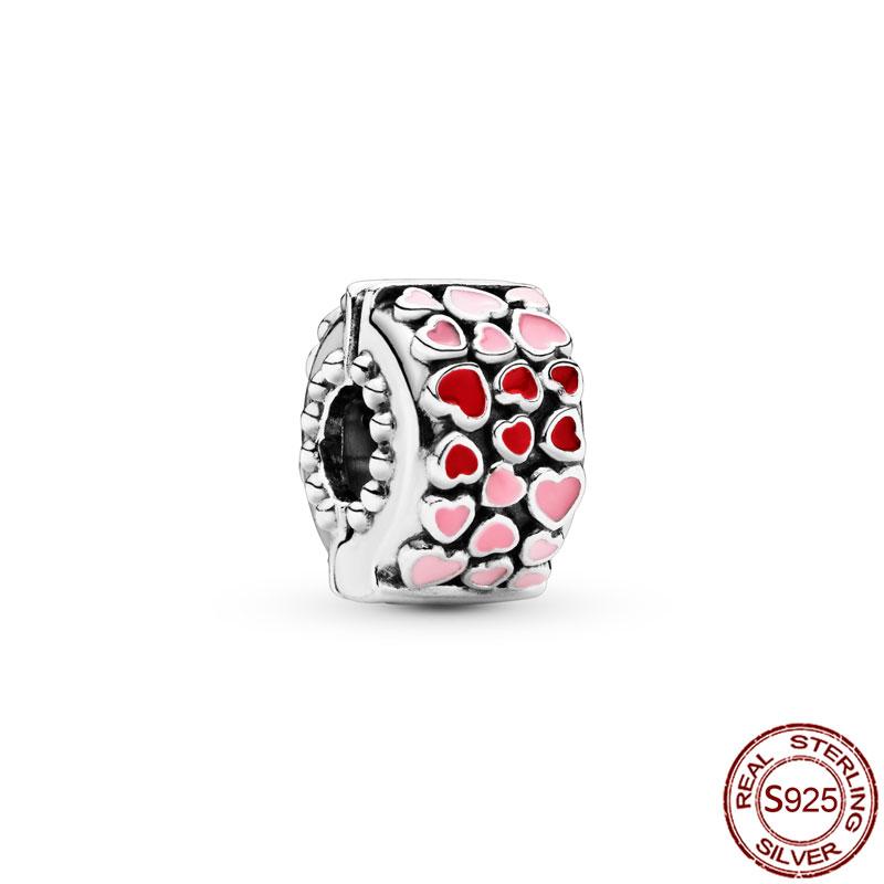 Зажим 925 пробы стерлингового серебра CZ pave Pattern звезда сердце циркон зажим шармы бусины фиксатор подходит для браслета серебро 925 ювелирные изделия Популярный