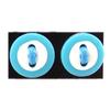 [R8194] - Blue and White 'Buttons' Earrings - 13 Mm