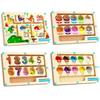 Magnetic Color & Number Maze Montessori Education Toys Board Pen Moving Bead Game Motor Skills Activities Wooden Toys Kids Gifts