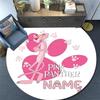 Custom Name,Pink Panther pattern round rug,Carpet Rug for Living Room Bedroom Playroom ,Non-slip Floor Mat,Holiday Gifts and Birthday Gifts.