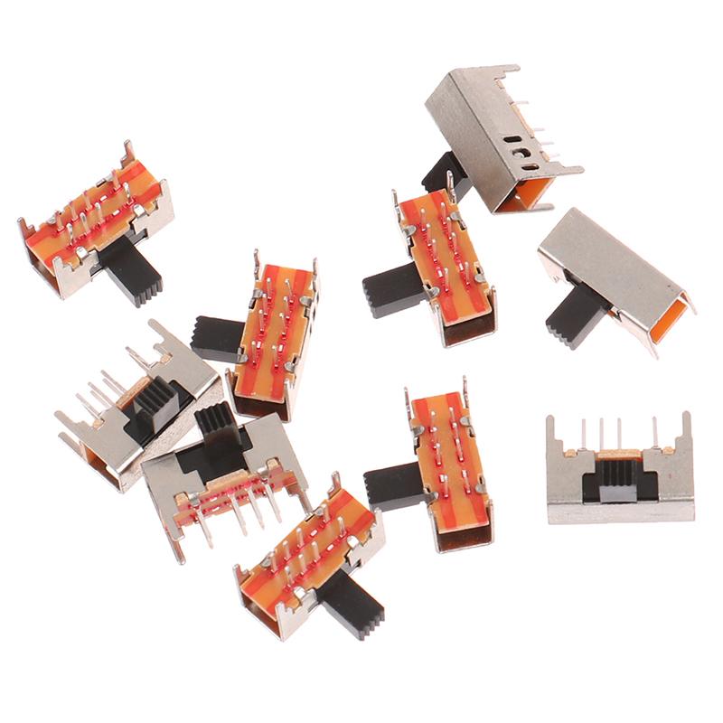 Тумблер Sk23D05G6, 10 шт., двухрядный, 3-ступенчатый, 8-контактный, горизонтальный скользящий переключатель