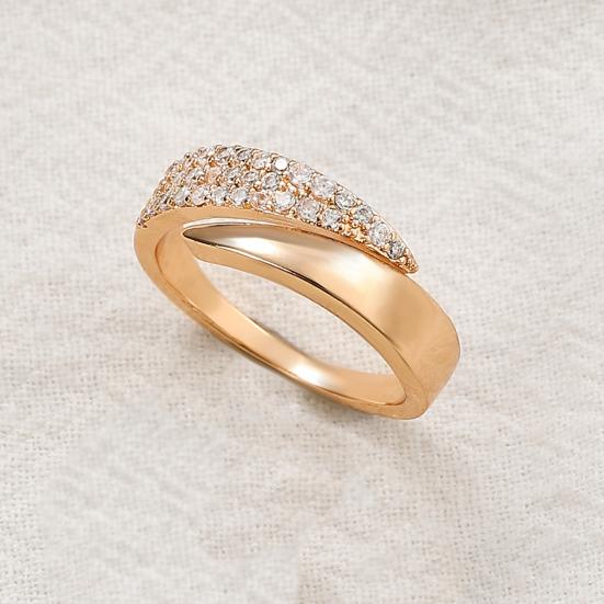 Women Finger Ring Opening Adjustable Shiny Rhinestones Stackable Finger Band Polished Party Wedding Ring Jewelry Accessory