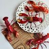 Yousheng Simulated Lobster Refrigerator Magnet Movable Joints Realistic Home Office Kitchen Locker Fridge Magnetic 3D Crayfish Decoration Ornament