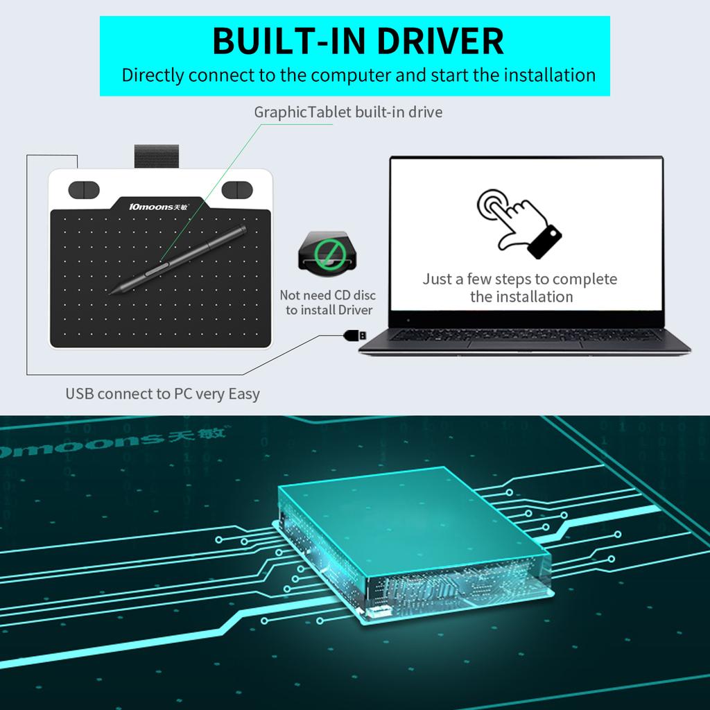 10moons T503 Digital Art Graphics Drawing Tablet 6 X3.9 Inches Ultralight Art Creation Sketch with
