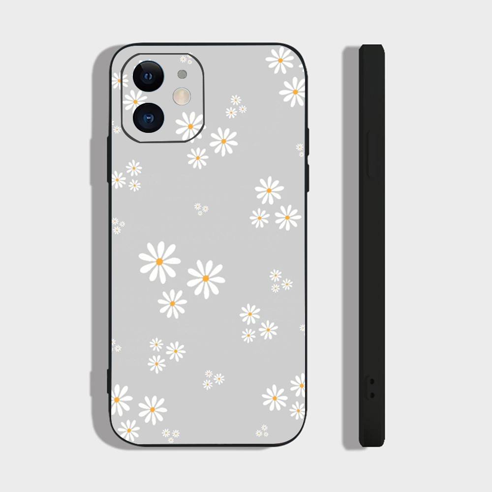 Daisy Fresh Style Phone Case For IPhone 17 Air 16 15 14 13 Pro Max 11 12 Black Silicone Cover