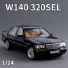 2024 New Simulation 1/24 Scale Benzs W140 320SEL Vintage Car Model With Sound Light Chidlren Diecast Alloy Toy Vehicle Collective Voiture