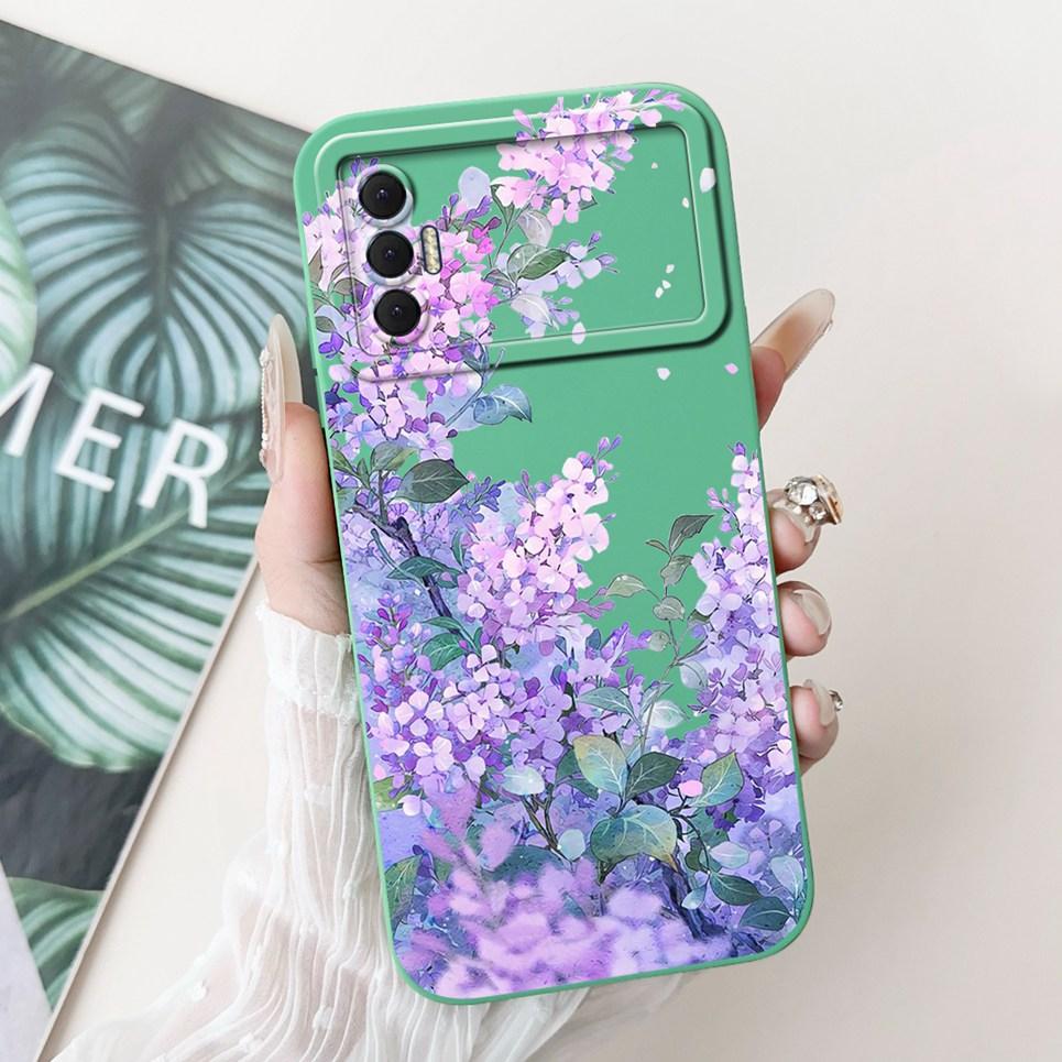 Phone Shell For Tecno Spark 8P Woman Fashion Flower Butterfly Coques For Tecno Spark 9T India Back Covers Soft Liquid Silicone