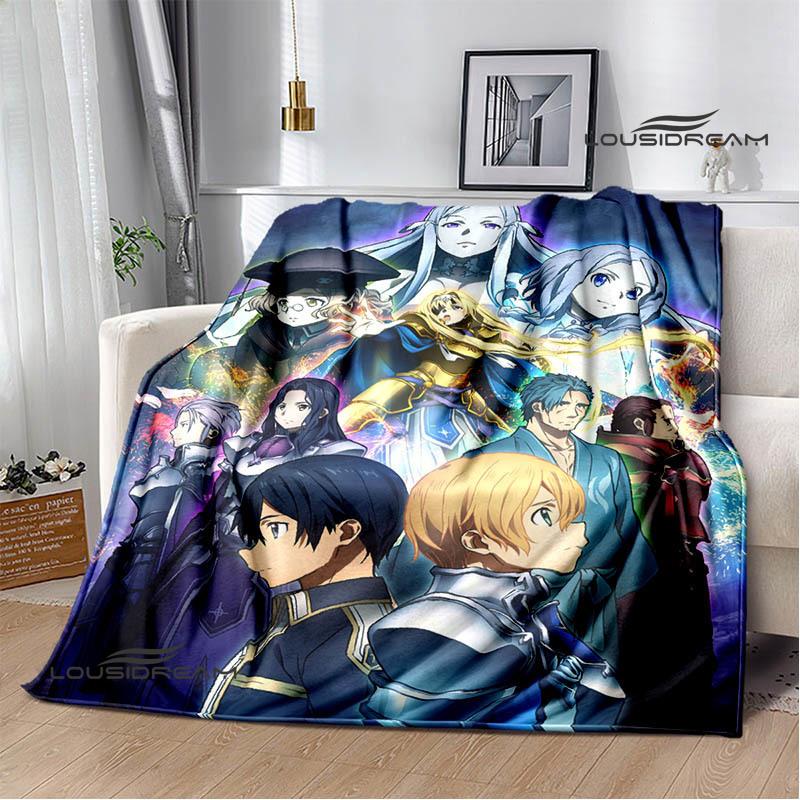 Мультяшные пледы с принтом Sword Art Online Плед для пикника Теплые фланелевые пледы Постельные принадлежности для дома Подарки на день рождения