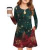 Christmas Day Girls' Long Sleeve Dress - Color Pocket Dress