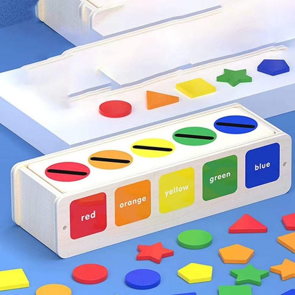Montessori Wooden Shape Sorting Box Shape Sorting Educational Toys Holiday Gifts