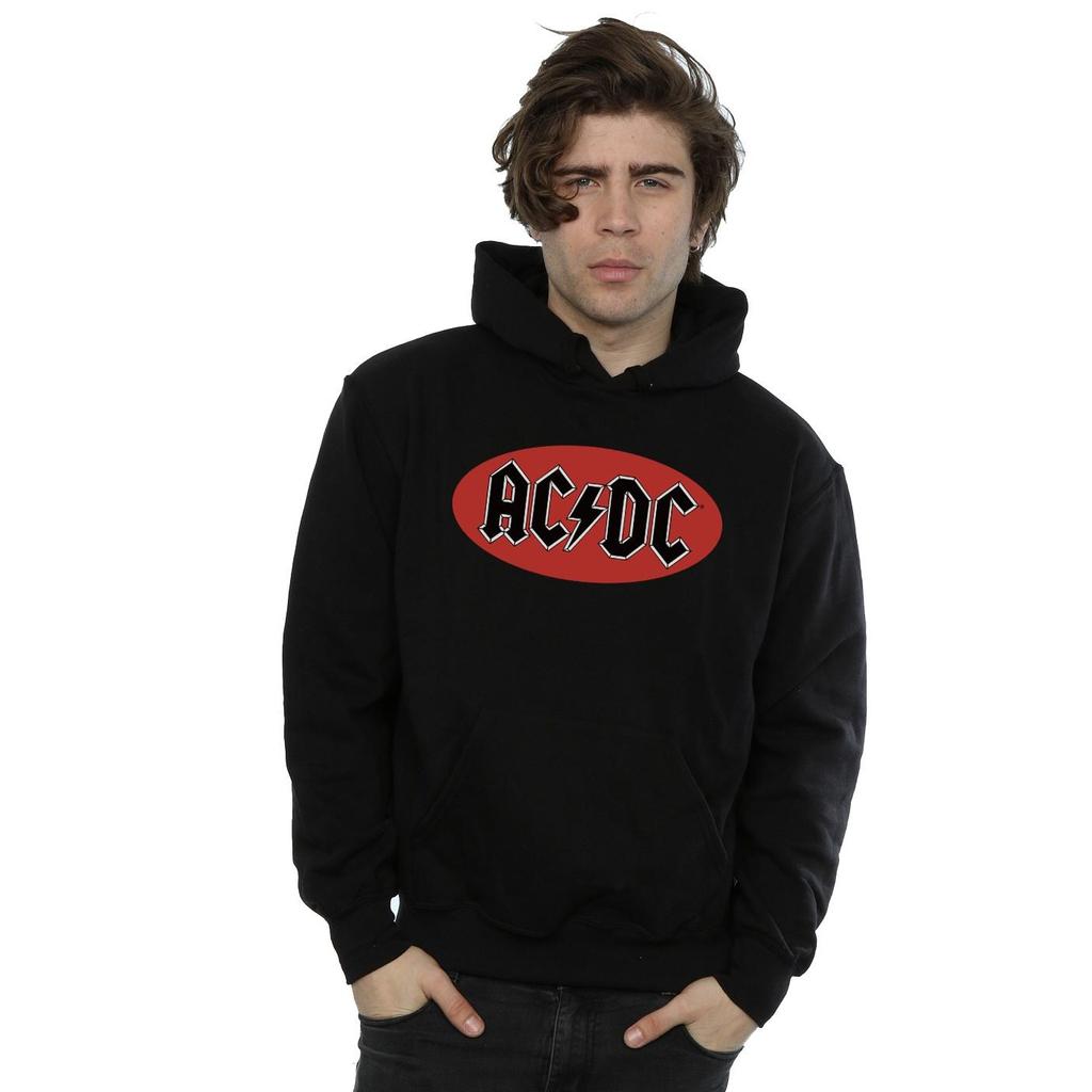 AC/DC Mens Red Circle Logo Hoodie