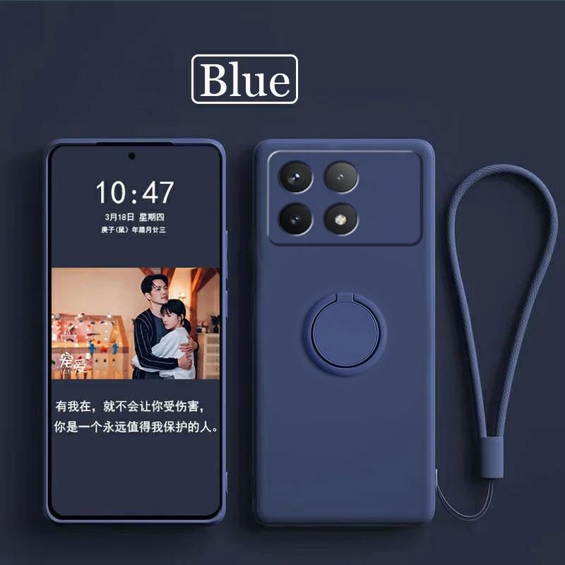 Чехол для Xiaomi Poco X6 Pro, чехол с жидким силиконовым кольцом, подставка, чехол для POCO X6 Pro, противоударный чехол для Redmi K70E, бампер, задняя крышка