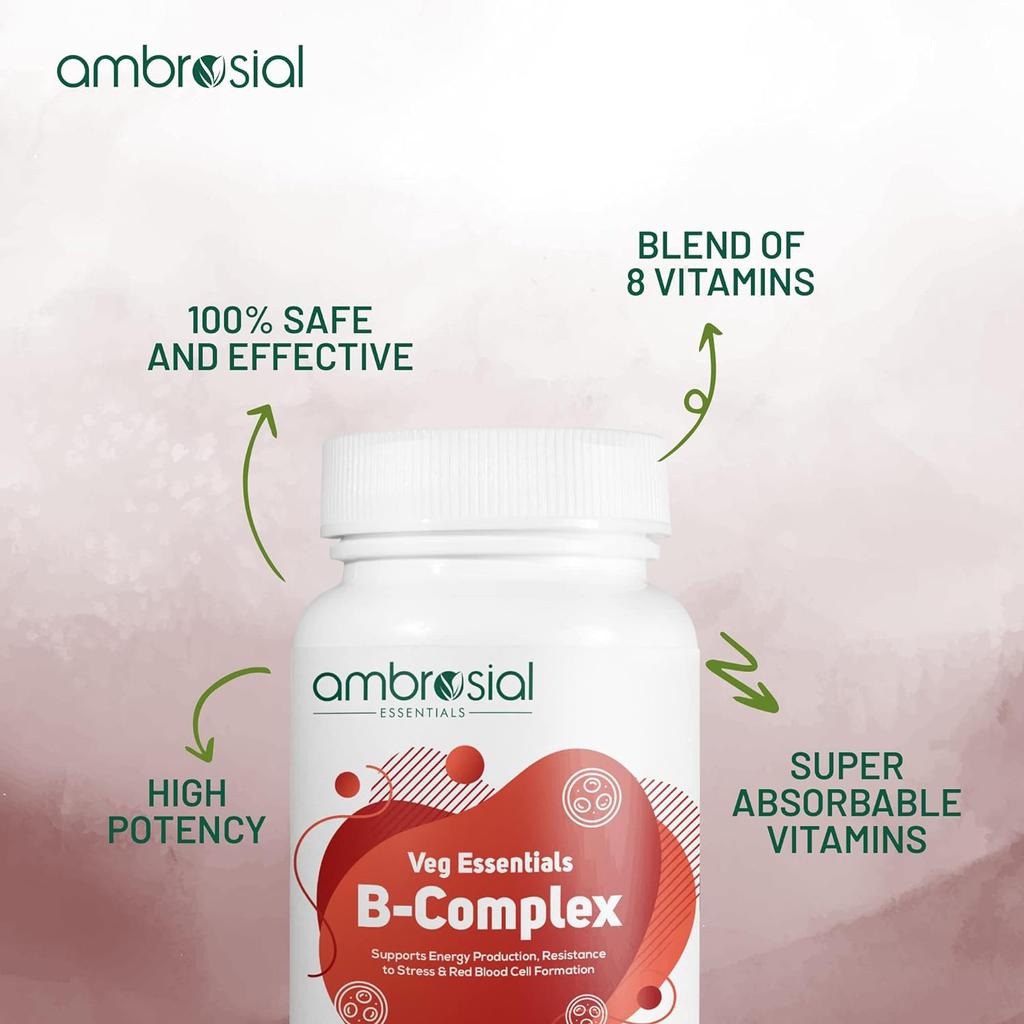 AMBROSIAL Комплекс витаминов группы B с холином высокой эффективности для поддержки формирования красных кровяных телец и выработки энергии (Упаковка 2-120 капсул)