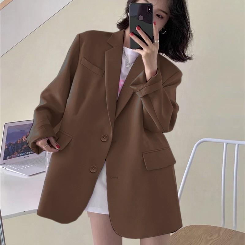 Womens 2026 Blazer Solid Color Long Sleeve Single Breasted Lapel Casual Workwear Jacket