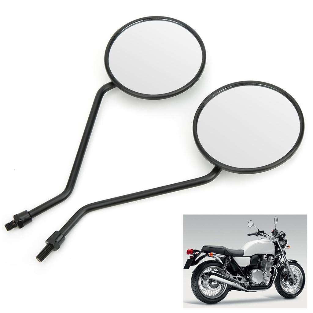 2Pcs 8mm/0.3in Rearview Mirror Retro Round Side Mirrors for Motorcycle Electric Sc