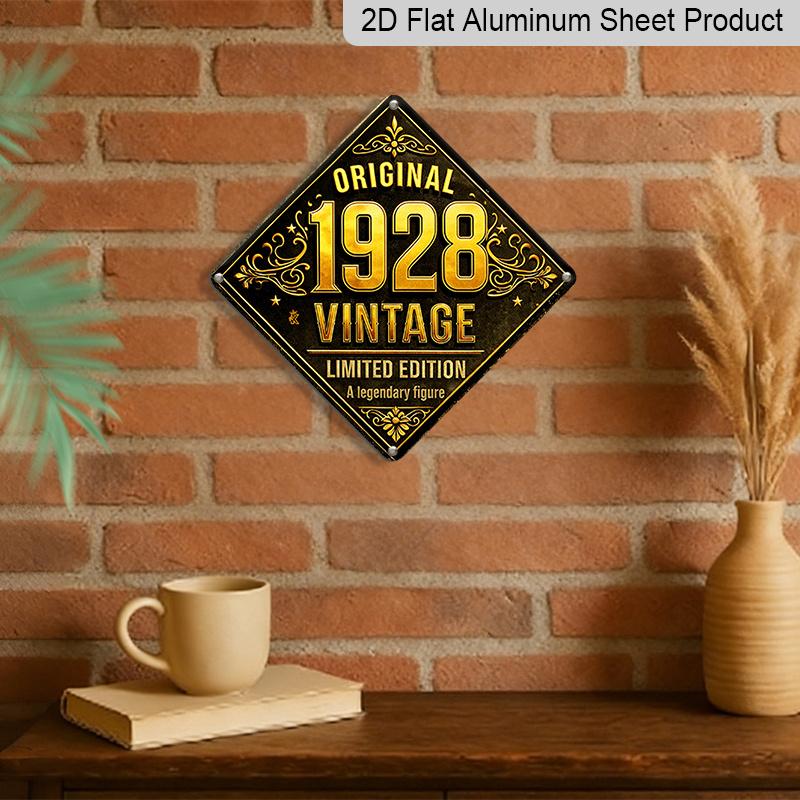 2D Flat, 1pc, 1928 Original Limited Edition Vintage Metal Aluminum Sign, Outdoor Plaque & Wall Decor, Vintage Wall Accent, Vintage Home Accent