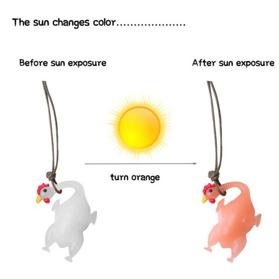 Подвеска для зеркала заднего вида с шнурком, простая установка, подвесное украшение, меняющее цвет, жареная утка
