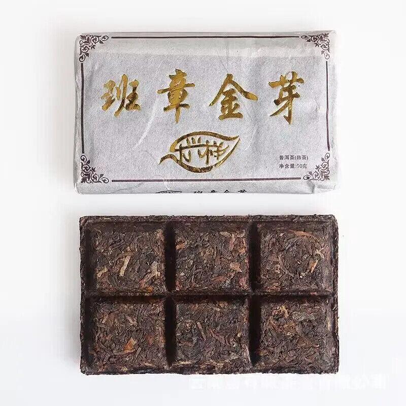 Портативный ферментированный чай Пуэр Banzhang Golden Buds Old Tree Puer Tea Brick 50г