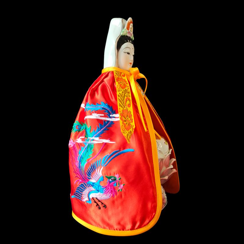 Только плащ Дзен Лотос Гуаньинь Статуя Будды Маленький плащ Гуаньинь Бодхисаттва Богиня Декор Вышитая шаль Без Смоляного Будды