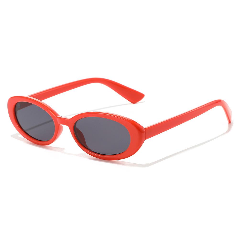 New oval fashion sunglasses, European and American personalized simple small frame geometric men's and women's sunglasses