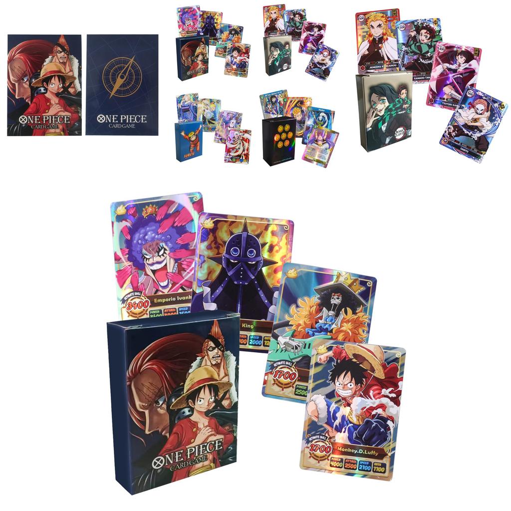 50 Английских Аниме Флеш-карточек Клинок Рассекающий Демонов Ван Пис Игровые Коллекционные Карты Карты для Дуэлей