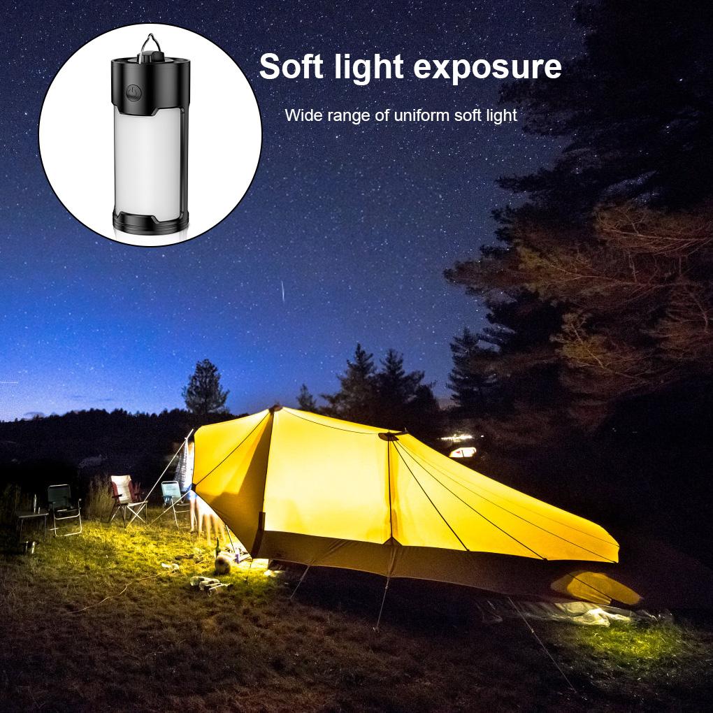 Camping Lamp Outdoor 2 Gear Dimmable LED Hiking Tent Lantern IPX45 Waterproof Indoor Household Night Riding Light