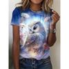 Летний топ с круглым вырезом и принтом 3D птицы павлина, модные повседневные женские футболки с короткими рукавами