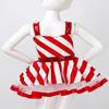 Kids Girls Christmas Dance Cosplay Costumes Shiny Sequins Striped Dress Figure Ice Skating Roller Skating