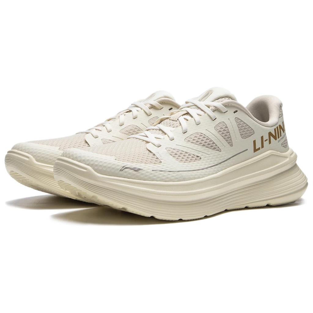 Li Ning Ling Yue освежающие удобные нескользящие износостойкие низкие кроссовки для бега мужские кроссовки овсяно-серые ARSU097-1